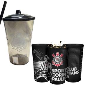 Kit 1Un Copo Plástico Premium Grande + 1 Und Copo Tampa