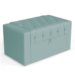 Calçadeira Báu Solteiro Atena 90cm Capitonê Veludo Acqua - Desk Design