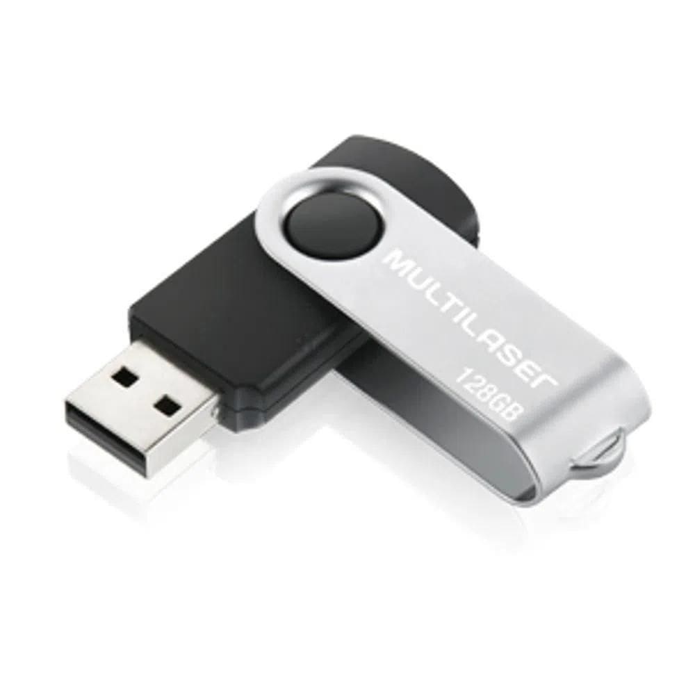 Pen Drive 128gb 10mb/s E Gravacao 3mb/s Preto Multilaser