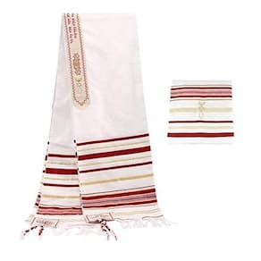 Talit totalmente vermelho 55 x180 cm - de israel