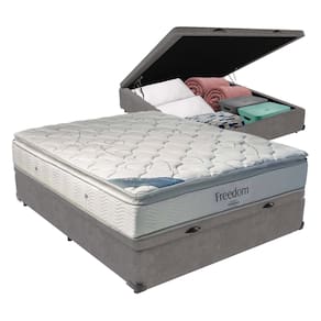 Cama + Box com Baú Casal e Colchão Freedom Ortobom D33