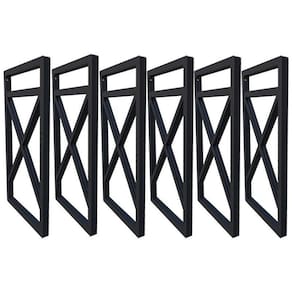 Seis suporte para prateleira estilo industrial 06 un. preto