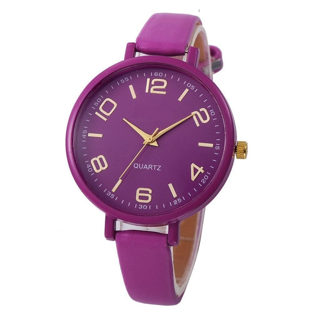 Relógio feminino  barato luxo roxo + caixa