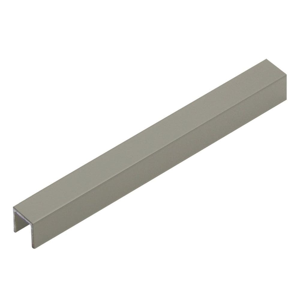 Perfil de Alumínio para Acabamento 10mm X 1,0cm Luxor - caixa com 5 Unidade - Cinza Suave Brilho
