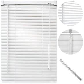 Cortina Persiana Horizontal Branco L 1,00M X A 1,30M + Broca