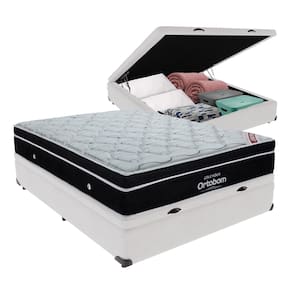Colchão Elegant Ortobom Base Baú Branco Casal Mola Ensacada