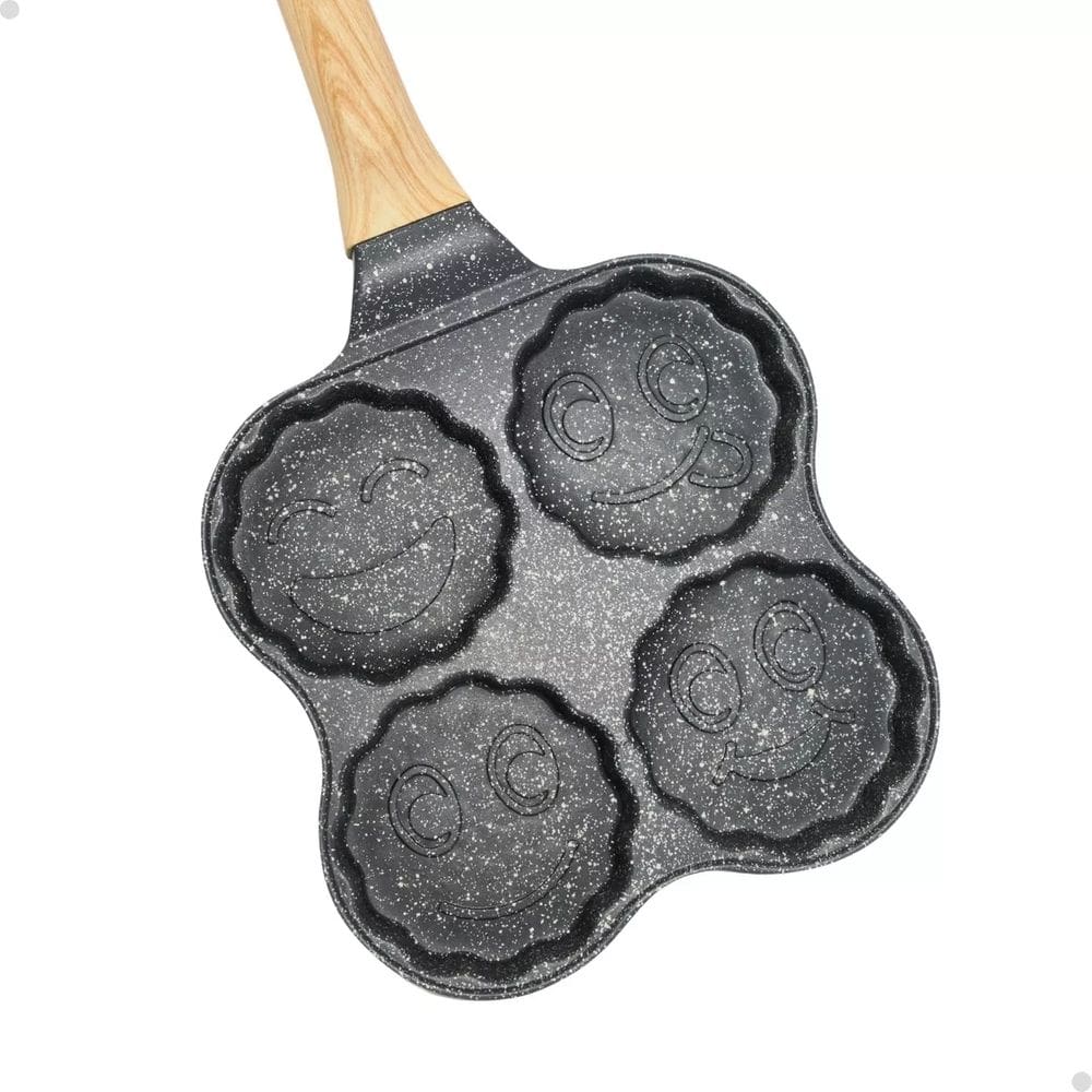 Frigideira Antiaderente 4 Em 1 Para Panquecas Ovos e Hambúrguer - CARINHAS EMOJIS