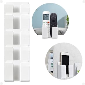 5 Suportes Multiuso De Parede Para Celular Controle Branco