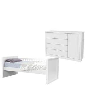 Cama Babá e Cômoda Infantil Tutto New Branco Acetinado - Matic