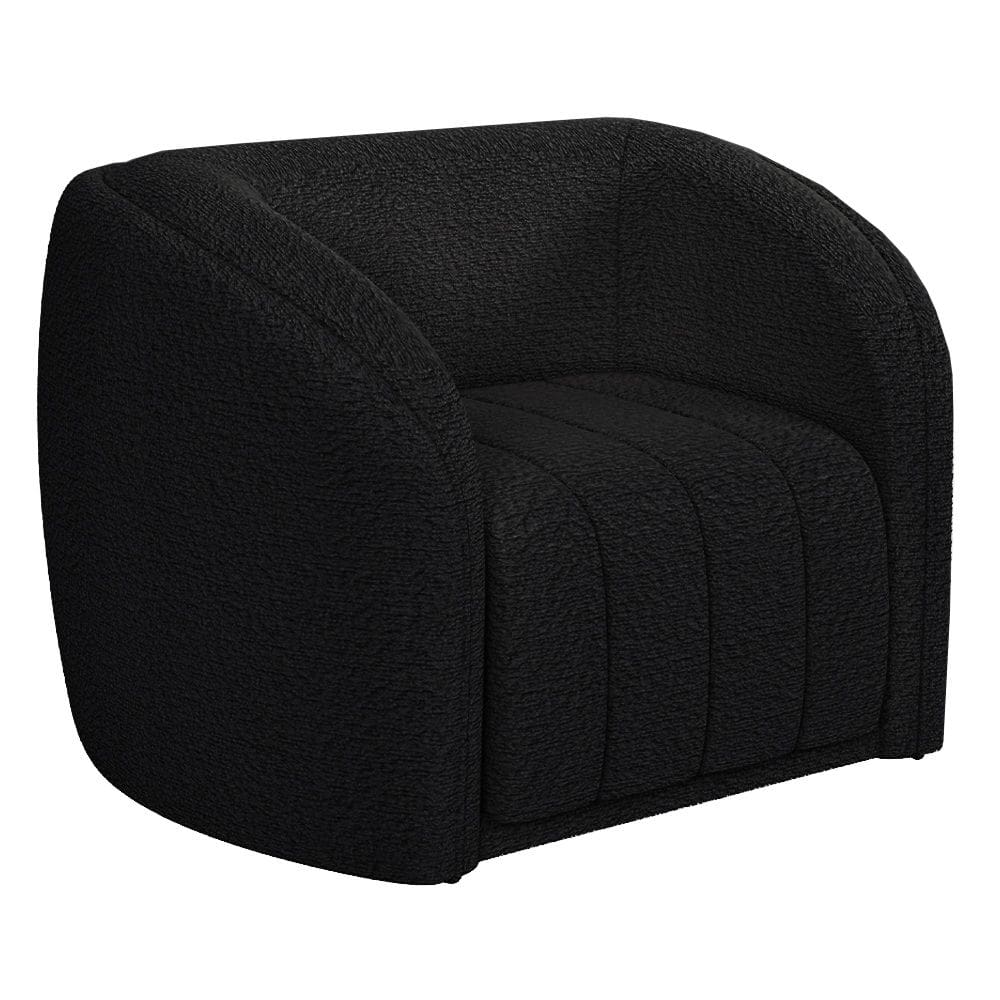 Poltrona Decorativa Para Sala Lazio M03 Bouclê Preto - Lyam Decor