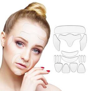 16 pçs reutilizável silicone anti-rugas rosto testa adesivo