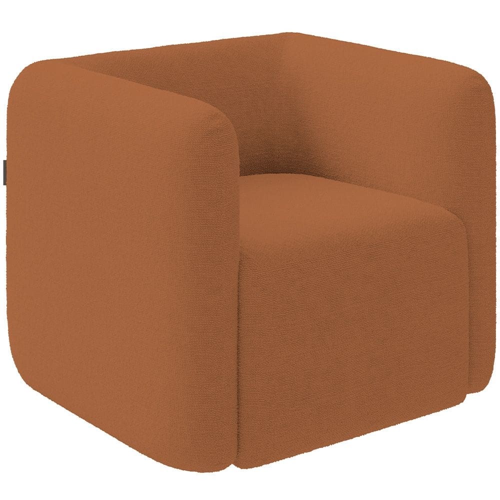 Poltrona Decorativa Para Sala de Estar Fixa Living Peônia K01 Bouclê Mostarda - Lyam Decor