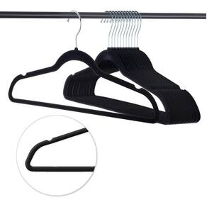 Kit 30 cabides veludo antideslizante preto