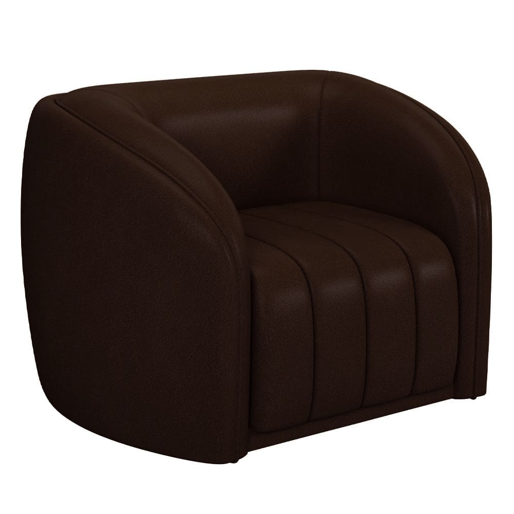 Poltrona Decorativa Para Sala Lazio M03 Corano Marrom - Lyam Decor