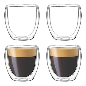 Copo de vidro duplo bistro shot café 140ml 8x unidades
