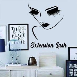 Adesivo de parede cílios - salão de beleza - extension lash