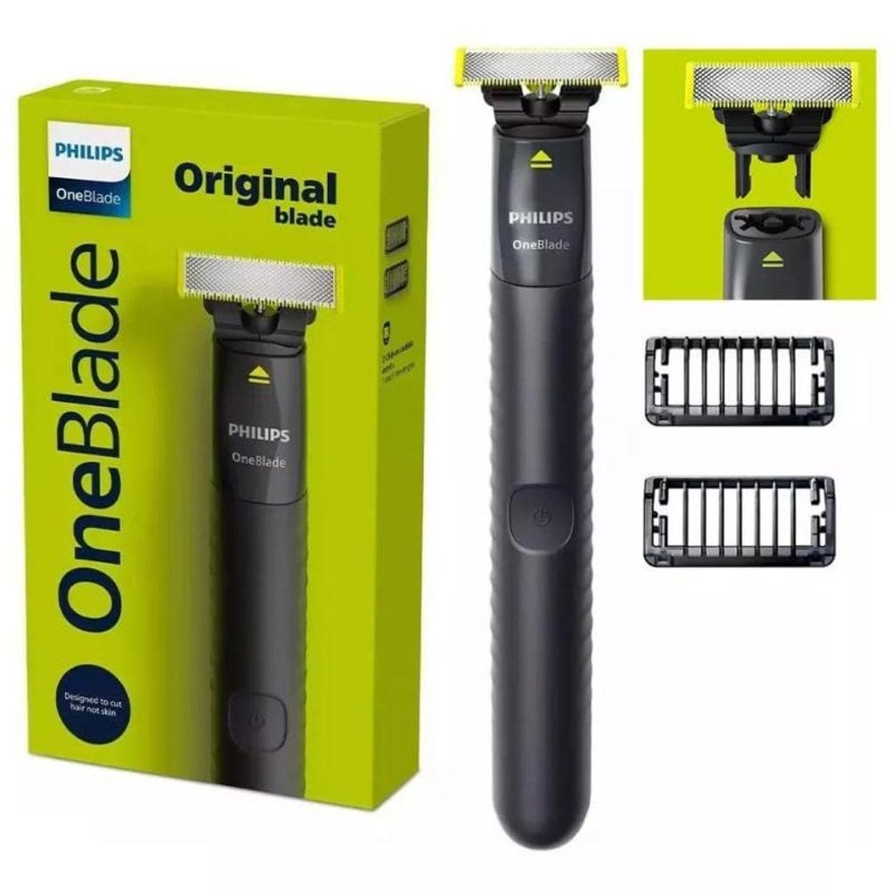 Oneblade philips qp1424/10 cor cinza-cinza e verde-limão