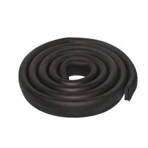 Protetor de quina em u preto para mesa de vidro