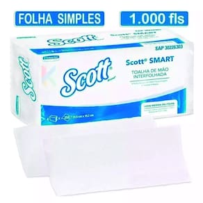 Papel toalha interfolhado kimberly clark scott smart c/1000