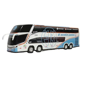 Brinquedo em miniatura ônibus emtram 2 andares