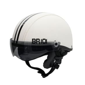 Capacete coquinho scooter elétrica bike branco viseira