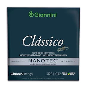 Encordoamento Violao Giannini Genwpa Pn Prateado 65/35 Protetiva Nanotec Alta
