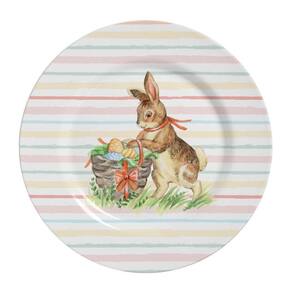 Jogo de pratos raso pascoa alleanza color rabbits c/6 und 1