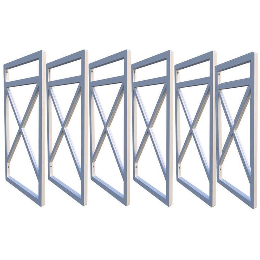 Seis suporte para prateleira estilo industrial 06 un. branco