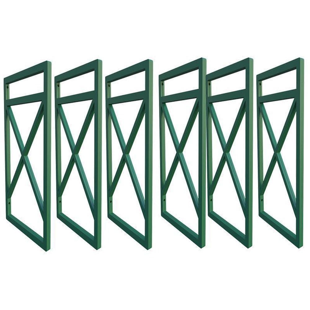 Seis suporte para prateleira estilo industrial 06 un. verde