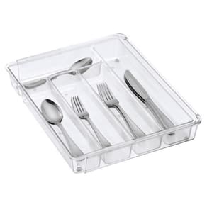 Organizador acrílico talheres gaveta 5 divisórias 27x35cm