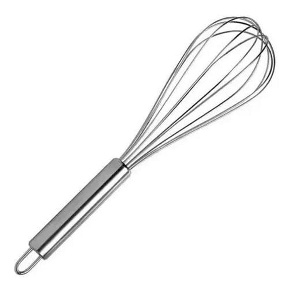 Batedor de ovo em aço inox reforçado fouet grande 31cm