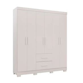 Guarda Roupa Estrela Premium 6 Portas 2 Gavetas Com Pés Salleto