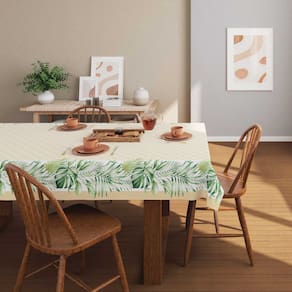 Toalha de Mesa Lepper Palmas 140x210 Floral Verde