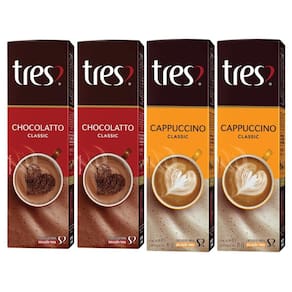Kit 40 capsulas chocolate cappuccino cafeteira tres corações