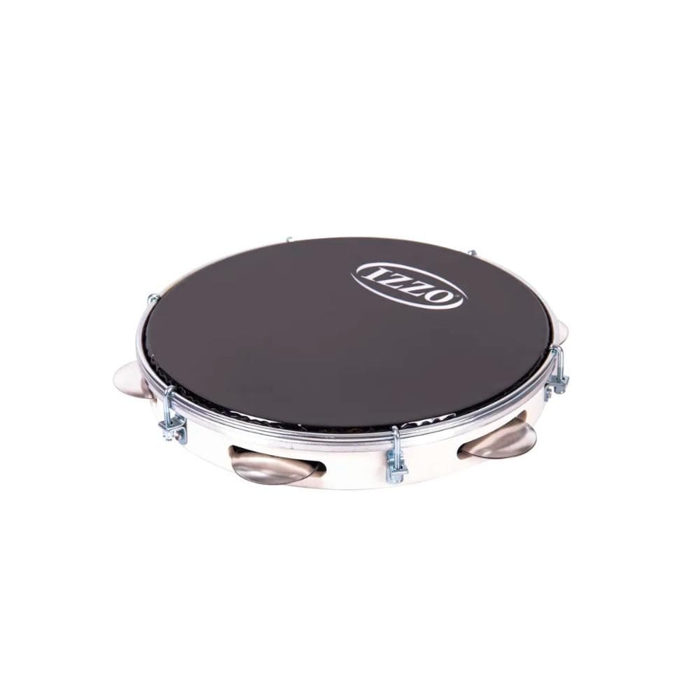 Pandeiro 10” ABS Branco Izzo com Pele Preta