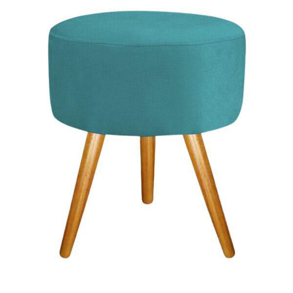 Puf, puff para sala pé palito azul tiffany 50 cm altura