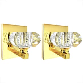 Kit 2 Arandela Cristal Interna Dourado Brilhoso Cindy Sala