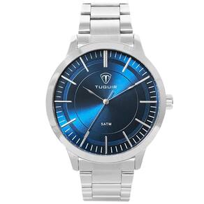 Relógio masculino tuguir analógico tg167 - prata e azul