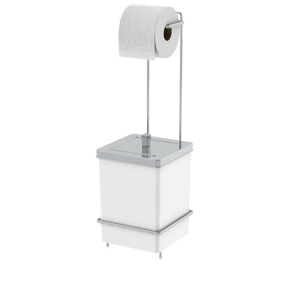 Lixeira Quadrada 6,5 Litros E Suporte Para Papel Higiênico