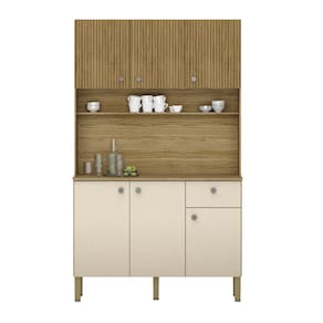Kit de Cozinha 6 Portas Barcelona Vanilla Ripado