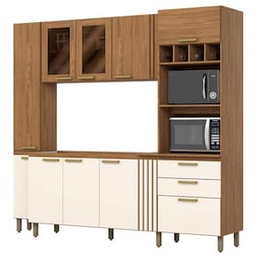 Kit Cozinha Compacta BC01127 10 Portas Nature Off White - Briz