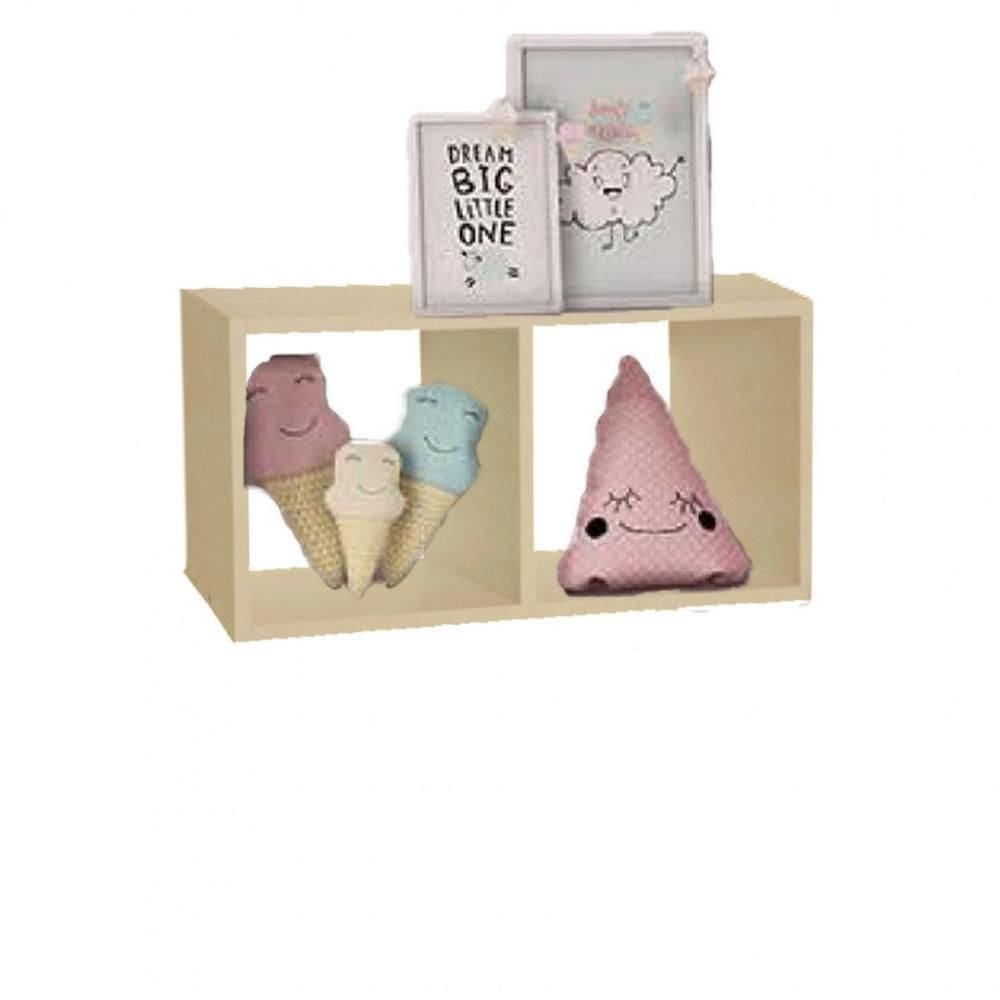 Nicho Duplo 40x20x20 Cm Em Mdf Natural [F031]