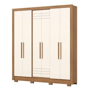 Guarda Roupa Casal B366 Nature Off White Henn - Briz Móveis