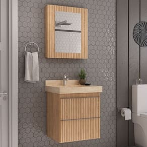Gabinete para Banheiro Suspenso Ripy 60cm sem Lavatório Wood