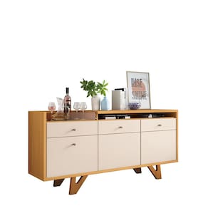 Aparador Buffet para Sala de Estar Luminara 160 cm H01 Off White - Cinamomo Clique Chique