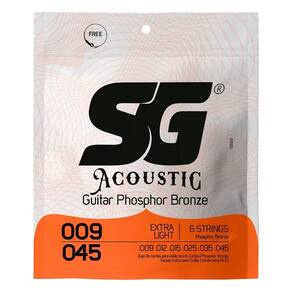 Encordoamento SG Violão Aço .009 Fósforo Bronze Extra Leve