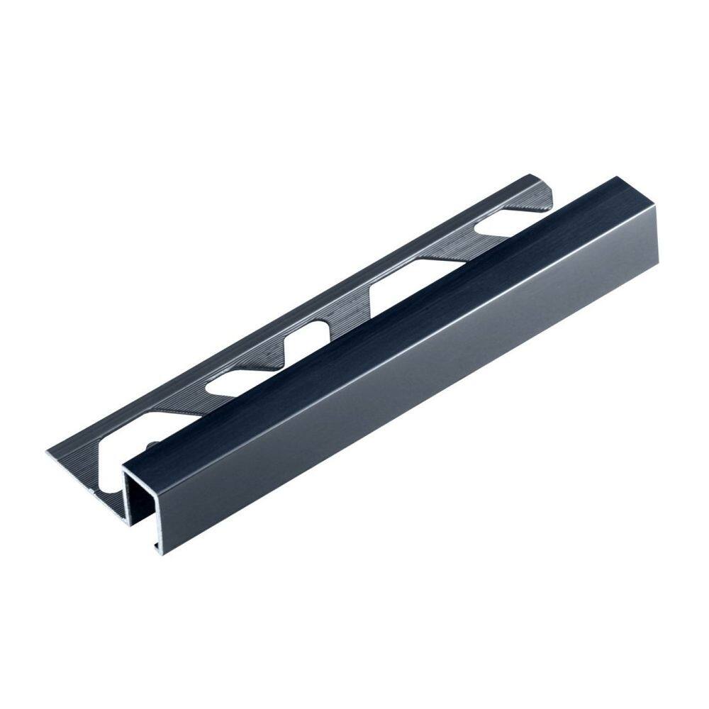 Perfil de Alumínio para Acabamento 10mm X 1,2cm Firenze Titanium Viscardi - caixa com 5 Unidade - Grafite Acetinado