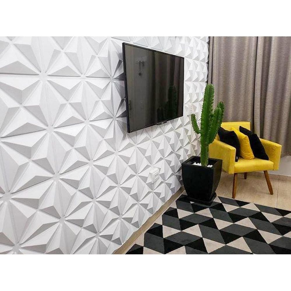 Revestimento Painel Parede Placas 3D 50Cm 50Cm Impermeavel