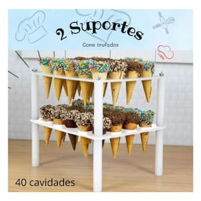 2 Suporte Para Cone Trufado C/ 40 Cavidades Solrac