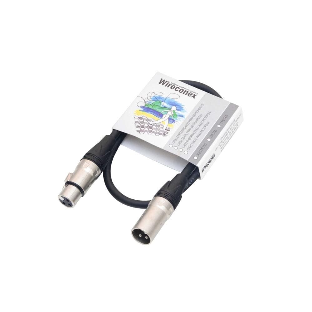 Cabo De Microfone Pro Balanceado Emborrachado Xlr Xlr 0,40 Cm Mpbe-0,40 Wireconex [F108]